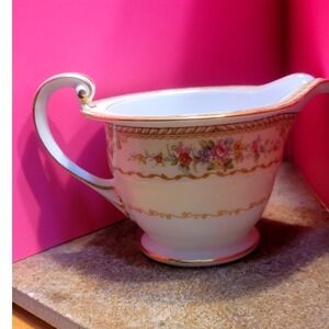Vintage 3915 Noritake Symphony Floral Fine China Creamer Gold Trim Pink Rose